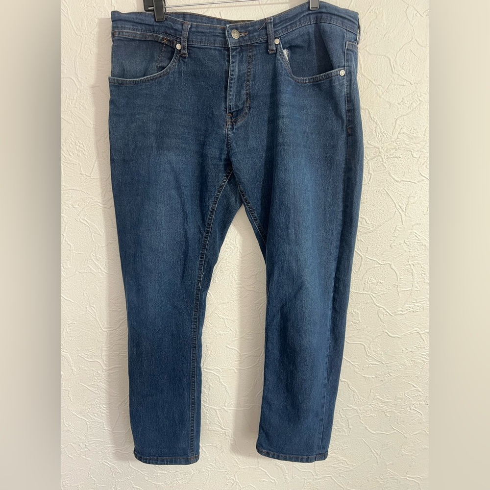 Copper & Oak Supply Jeans Mens 38x30 Blue Denim Cotton Straight Relaxed Stretch